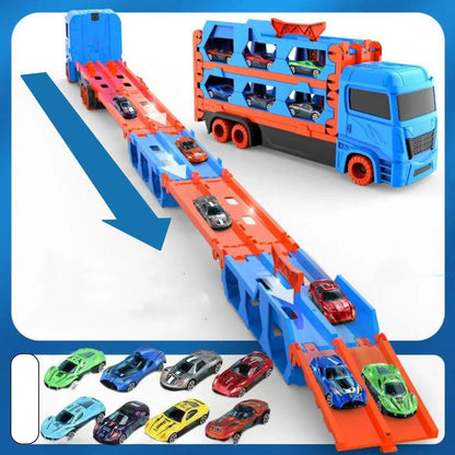 3-in-1_Car_Transporter_Truck_with_Racetrack_Toy_14_Cars