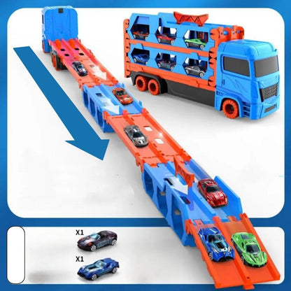 3-in-1_Car_Transporter_Truck_with_Racetrack_Toy_2_Cars