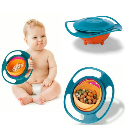 360° Spill-Proof Gyro Snack Bowl – Mess-Free Mealtimes for Little Explorers-1