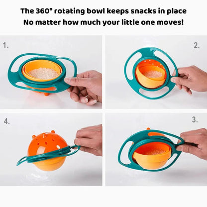 360° Spill-Proof Gyro Snack Bowl – Mess-Free Mealtimes for Little Explorers