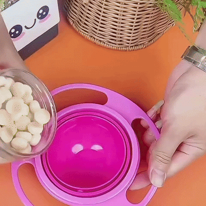 360° Spill-Proof Gyro Snack Bowl – Mess-Free Mealtimes for Little Explorers-gif1