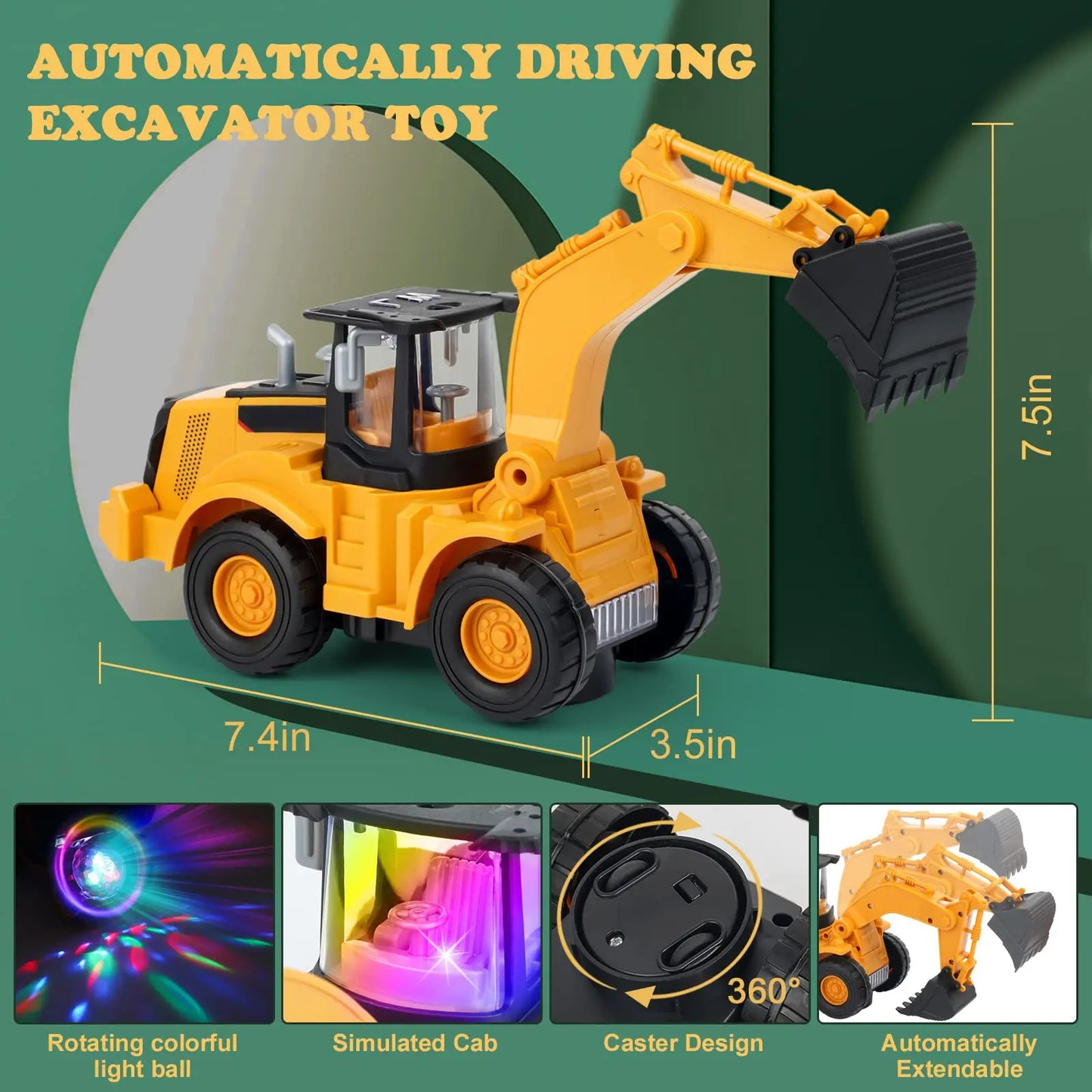 Dancing Musical Digger Toy with Lights & Movement