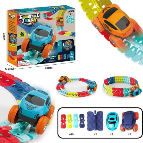 Anti-Gravity Racing Track – Glow-in-the-Dark Adventure Set-46-Piece Track Set