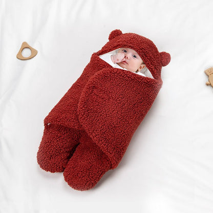BabyBear_2-in-1_Swaddle_Sleeping_Bag-Berry Red