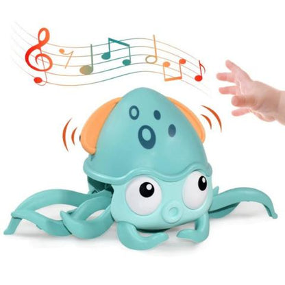 Crawl & Play – Interactive Octopus Toy with Music & Lights-Green