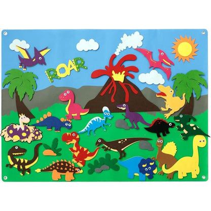 Creative_DIY_Felt_Story_Board_Inspire_Imagination_Fine_Motor_Skills-Dinosaur Theme