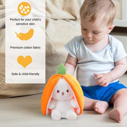 Cuddly Carrot Bunny – The Magical 2-in-1 Plush Toy