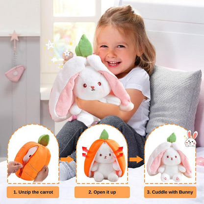 Cuddly Carrot Bunny – The Magical 2-in-1 Plush Toy