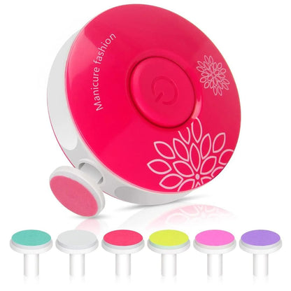 Gentle & Safe: The 6-in-1 Baby Nail File for Stress-Free Trimming-Red – 6 Filing Heads + Storage Bag