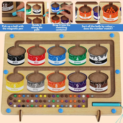 Learn & Play Magnetic Maze – Colour & Number Adventure