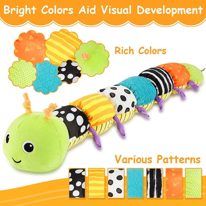 Sensory Plush Caterpillar – Musical & Rattle Baby Toy AU