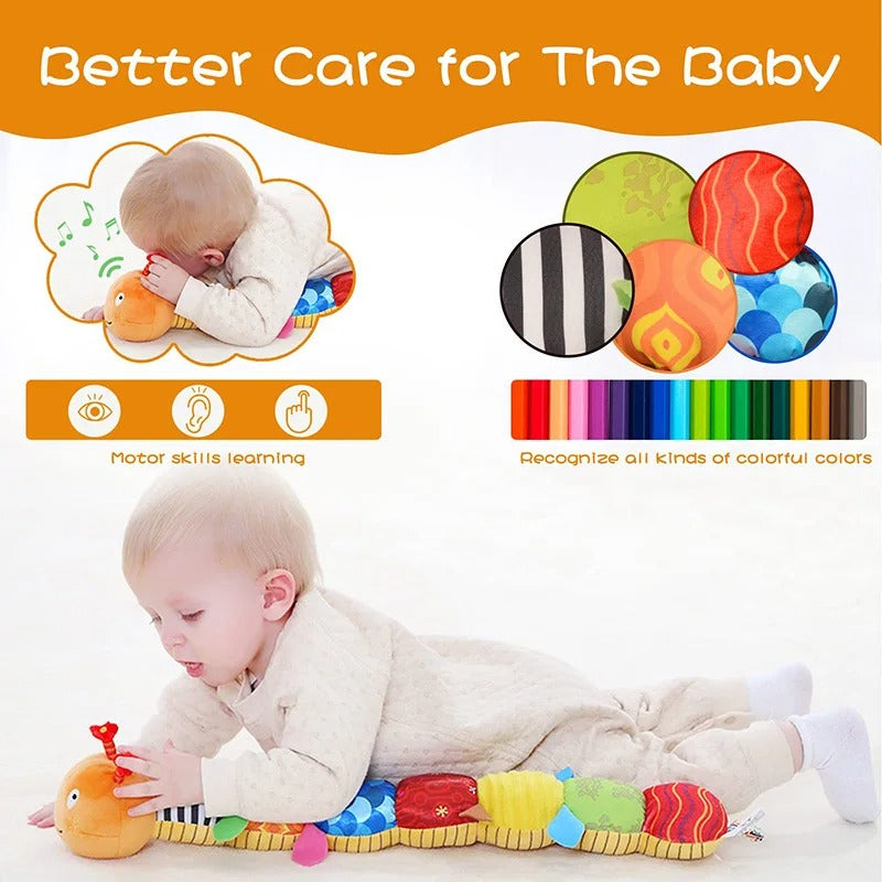 Sensory Plush Caterpillar – Musical & Rattle Baby Toy AU