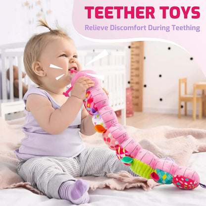 Sensory Plush Caterpillar – Musical & Rattle Baby Toy AU