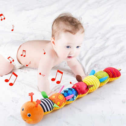 Sensory Plush Caterpillar – Musical & Rattle Baby Toy AU