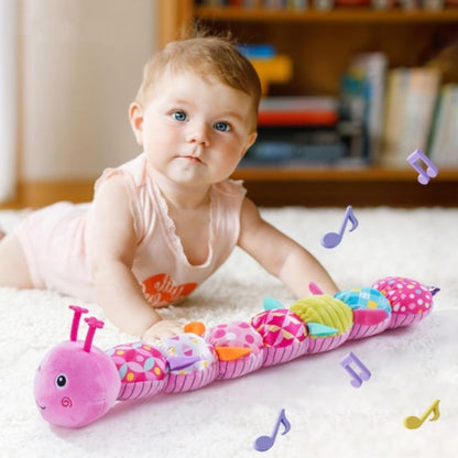 Sensory Plush Caterpillar – Musical & Rattle Baby Toy AU